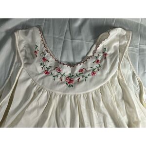 Vtg Katz Womens L Shift Nightgown Yellow Semi Sheer Coquette Granny Embroidery